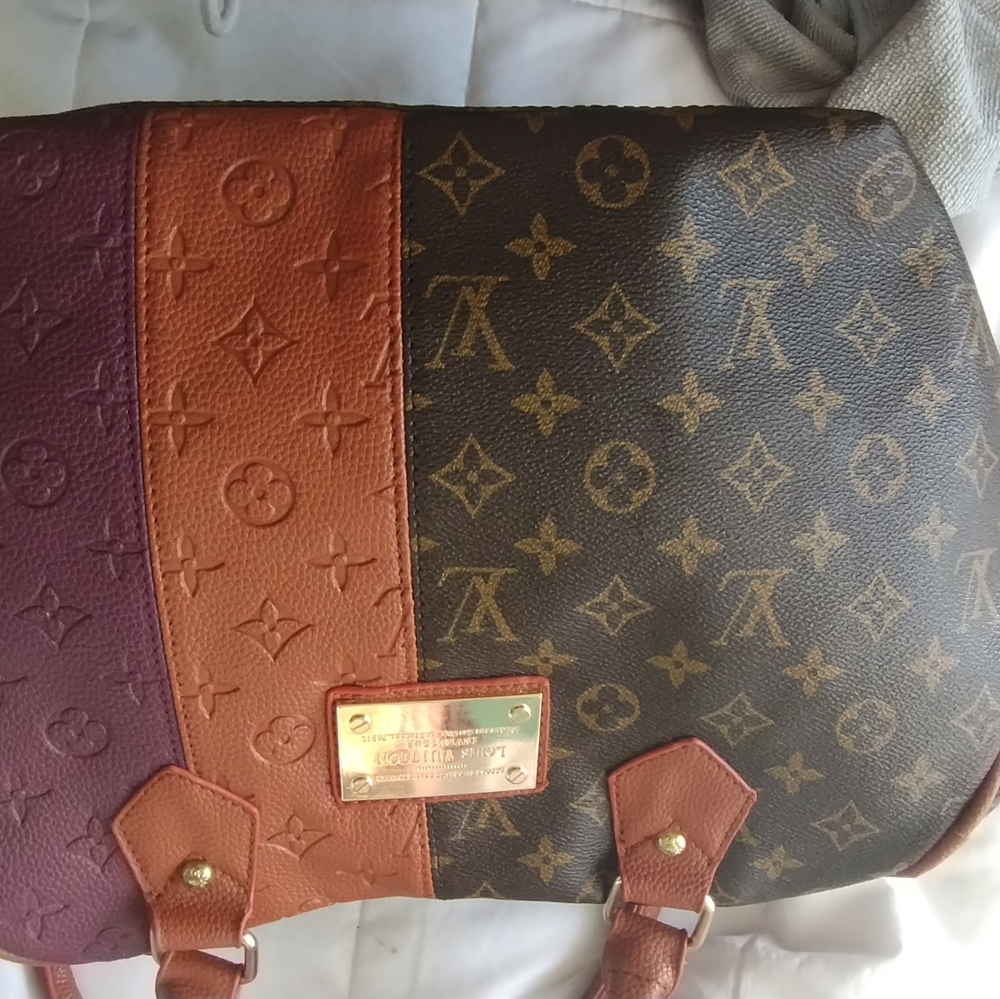 Louis Vuitton black tan and red